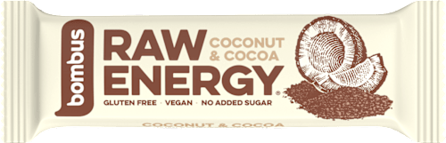 RAW ENERGY tyčinka kokos & kakao bombus