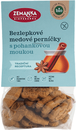 Bio Bezgluténové medové perníčky s pohánkovou múkou Biopekárna Zemanka