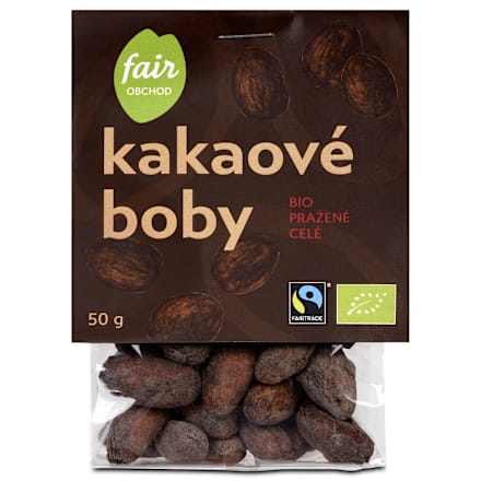 bio kakaové boby pražené FAIRTRADE
