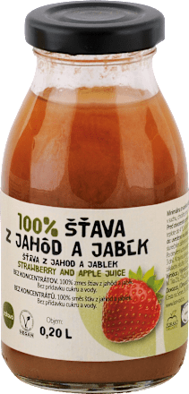 100 % šťava z jahôd a jabĺk zdravo