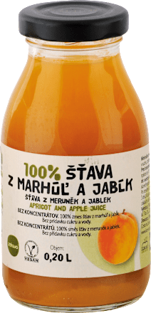 100 % šťava z marhúľ a jabĺk zdravo