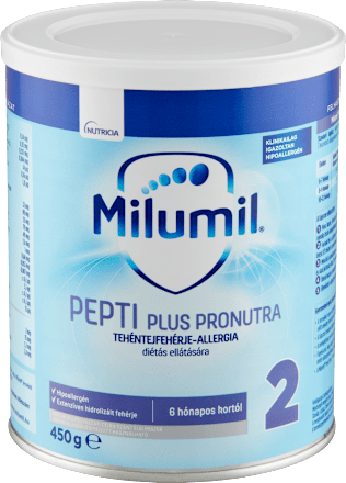 Pepti Plus 2 Pronutra speciális gyógyászati célra szánt élelmiszer 6 hónapos kortól Milumil