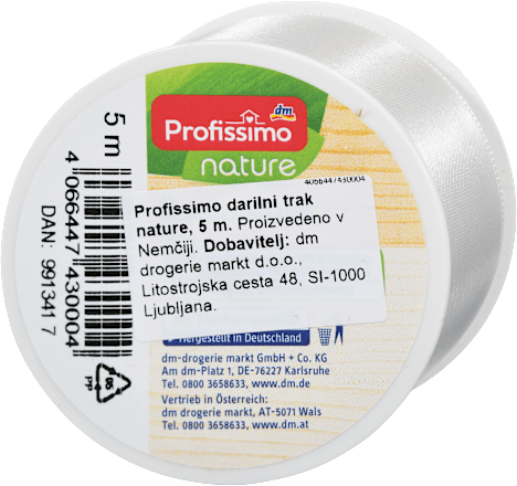Darilni trak iz satena nature - bel  Profissimo