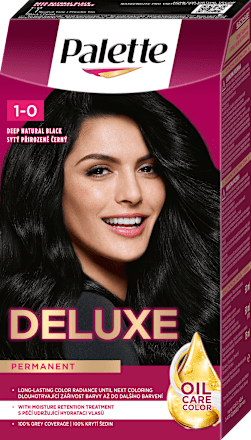 Farba na vlasy Oil-Care Color - 1-0 prirodzene sýtočierna Palette DELUXE
