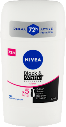 antiperspirant stick Black & White Invisible Clear NIVEA