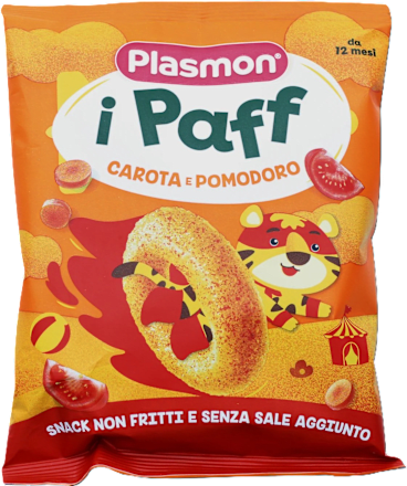 Paff con carota e pomodoro Plasmon