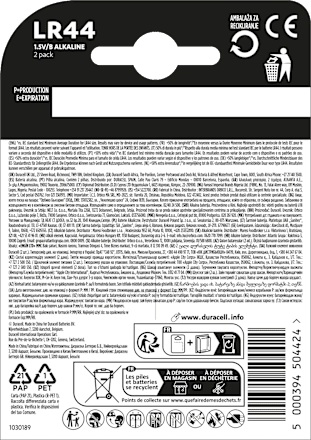 Baterie alkaliczne LR44 DURACELL