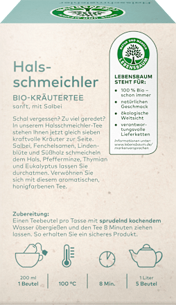 Kräutertee "Halsschmeichler" (20 Beutel) LEBENSBAUM