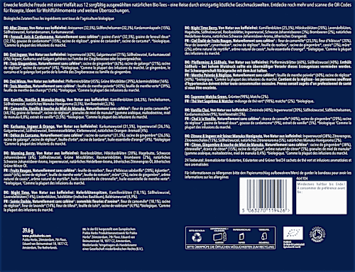Adventskalender 2026 Bio-Tee Wohlfühlkalender (24 Beutel) pukka