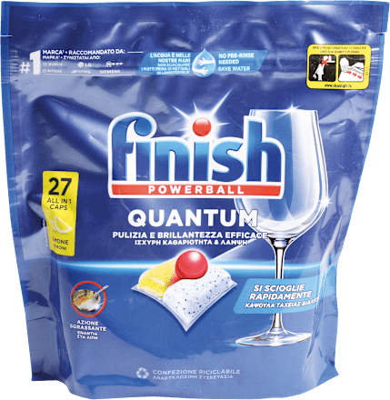 Caps per lavastoviglie Quantum All in 1 al limone Finish