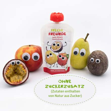 Fruchtbrei Apfel, Birne & Passionsfrucht ab 1 Jahr Freche Freunde