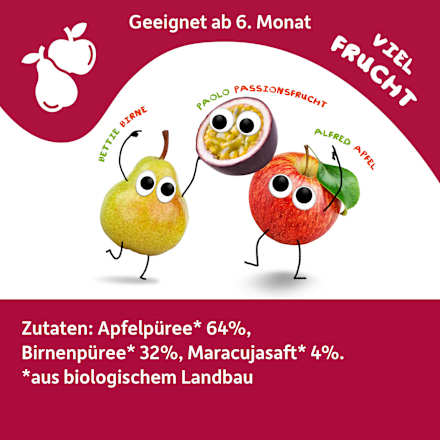 Quetschie Apfel, Birne & Maracuja ab 1 Jahr Freche Freunde