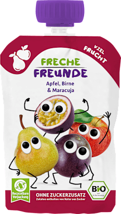 Fruchtbrei Apfel, Birne & Passionsfrucht ab 1 Jahr Freche Freunde