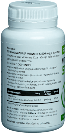 VITAMIN C 500mg tabete STRONG NATURE
