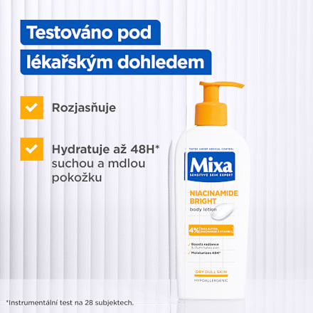 tělové mléko Niacinamide Bright Mixa