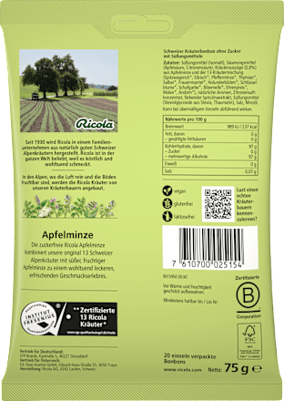 Bonbon, Apfelminze  Ricola