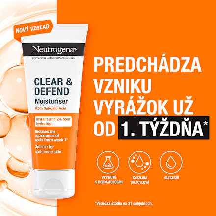 Hydratačný pleťový krém Clear & Defend s kyselinou salicylovou Neutrogena