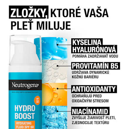 Hydratačný pleťový fluid Hydro Boost SPF 50 Neutrogena