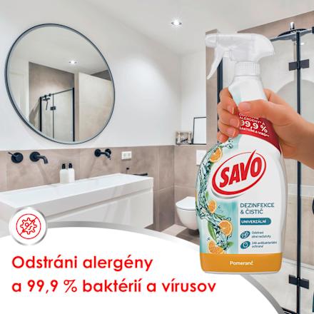 Univerzálny sprej dezinfekcia & čistič Pomaranč a citrónová tráva SAVO