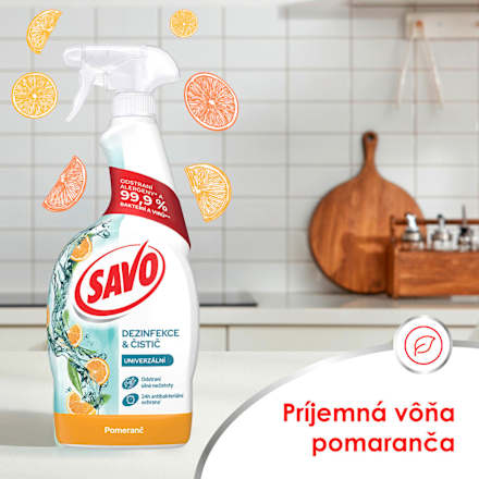 Univerzálny sprej dezinfekcia & čistič Pomaranč a citrónová tráva SAVO