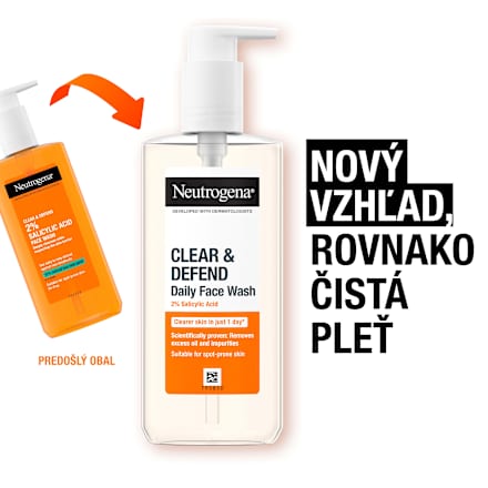 Čistiaci pleťový gél Clear & Defend s kyselinou salicylovou Neutrogena