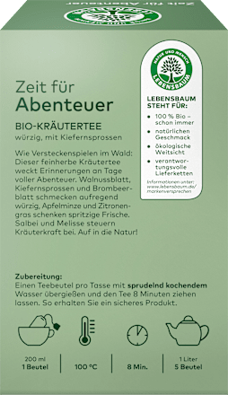 Kräutertee "Zeit für Abenteuer" (20 Beutel) LEBENSBAUM