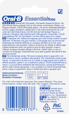 Zahnseide Essential Floss gewachst Oral-B