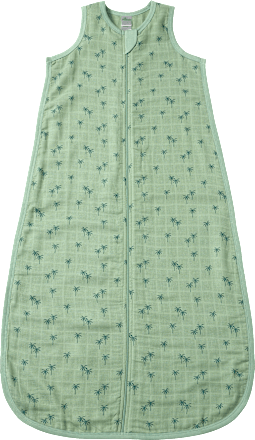 Schlafsack 0,5 TOG aus Musselin mit Palmen-Muster, grün, 130 cm ALANA