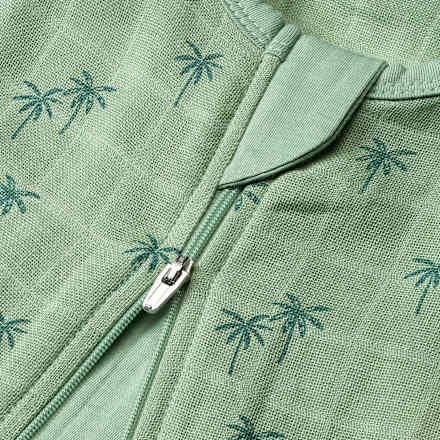 Schlafsack 0,5 TOG aus Musselin mit Palmen-Muster, grün, 80 cm ALANA