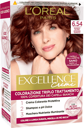 Colorazione permanente biondo scuro mogano ramato 6.54 L'ORÉAL PARiS EXCELLENCE Creme