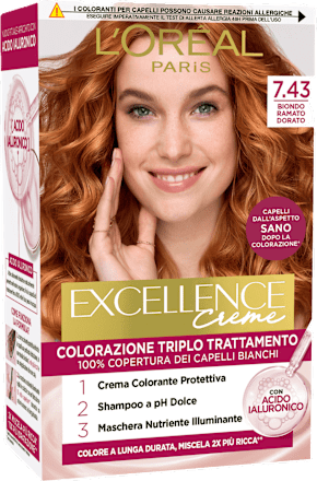 Colorazione permanente biondo rame dorato 7.43 L'ORÉAL PARiS EXCELLENCE Creme