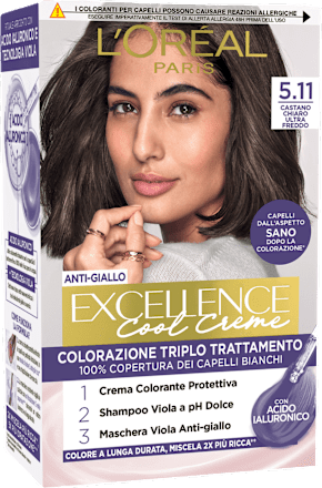 Colorazione permanente Cool Creme castano chiaro ultra freddo 5.11 L'ORÉAL PARiS EXCELLENCE Creme