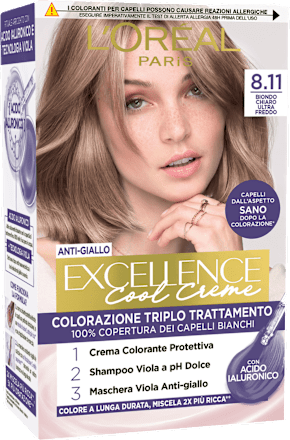 Colorazione permanente Cool Creme biondo chiaro 8.11 L'ORÉAL PARiS EXCELLENCE Creme