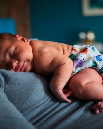 Stoffwindel wiederverwendbar, Motiv Lila-Bäm Bambino Mio