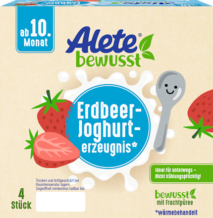 Joghurt und Erdbeere ab dem 10. Monat, 4x100g Alete