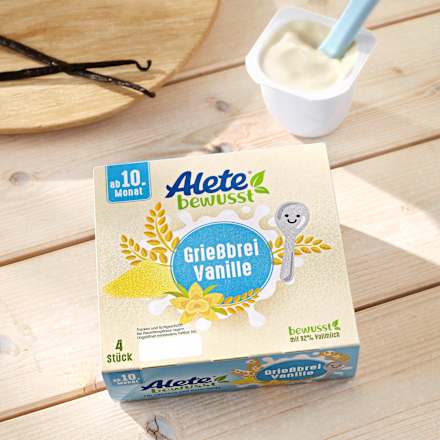 Abendbrei Grieß Vanille ab dem 10. Monat, 4x100g Alete