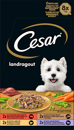 Nassfutter Hund Landküche Vielfalt in Sauce, Multipack (8x150 g) Cesar