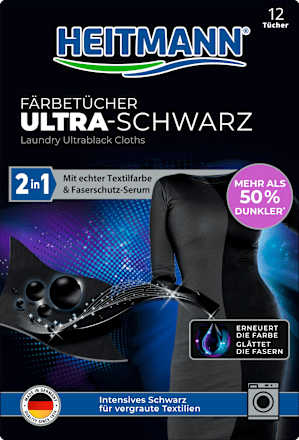 HeitmannFärbetücher Ultra Schwarz 2in1, 12 St