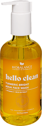 Hello Clean Ragyogást fokozó arclemosó gél kurkumával minden bőrtípusra BIOBALANCE