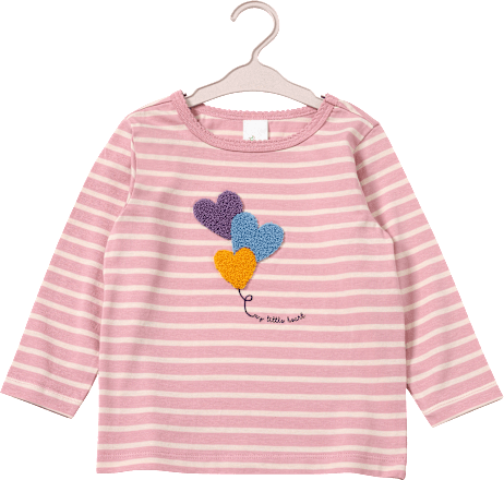 Langarmshirt mit Herz-Applikation, rosa, Gr. 92 ALANA
