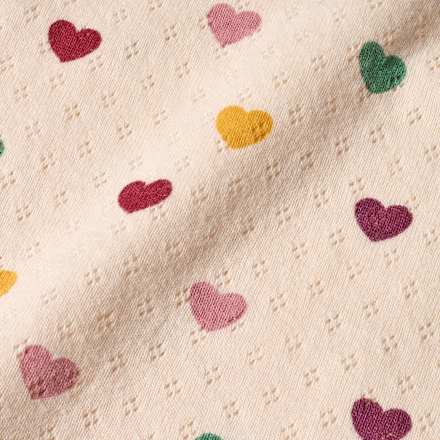 Langarmshirt mit Ajour-Struktur & Herzen-Muster, beige, Gr. 98 ALANA