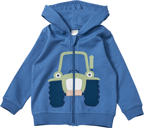 Sweatjacke mit Traktor-Applikation, blau, Gr. 98 ALANA