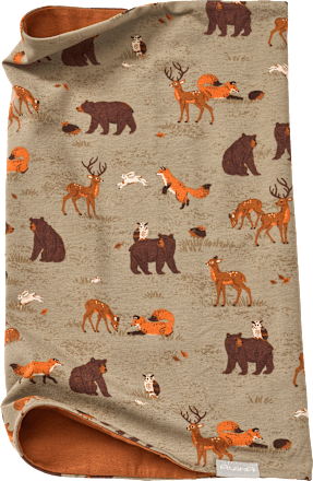 Loop Schal Pro Climate mit Waldtier-Muster, braun & grün ALANA