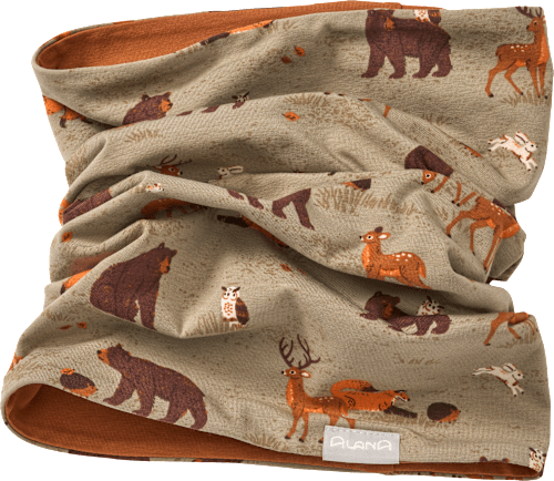 Loop Schal Pro Climate mit Waldtier-Muster, braun & grün ALANA