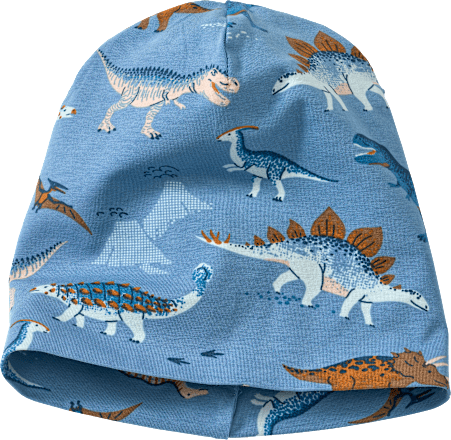 Beanie Pro Climate mit Dino-Muster, blau, Gr. 50/51 ALANA