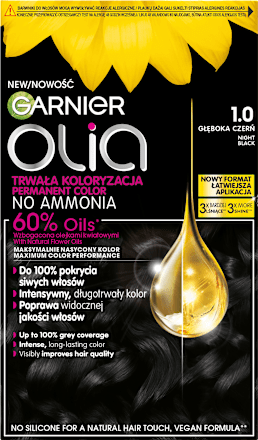 Farba do włosów głęboka czerń 1.0 GARNIER olia