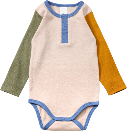 Body Langarm mit Knopfleiste, beige, Gr. 86/92 ALANA