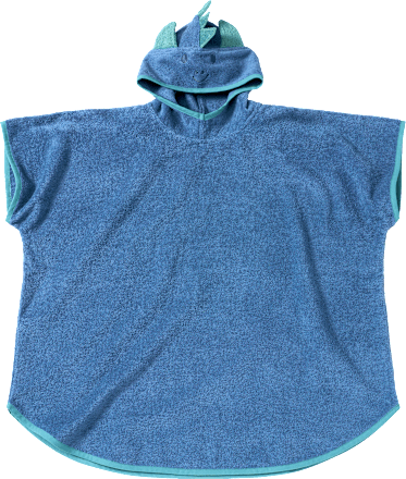 Badeponcho mit 3D-Dino-Applikation & Ärmel, blau, Gr. 1, ca. 5 - 7 Jahre ALANA