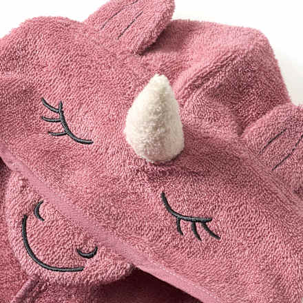 Badeponcho mit 3D-Einhorn-Applikation & Ärmel, rosa, Gr. 1, ca. 5 - 7 Jahre ALANA
