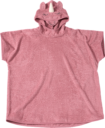 Badeponcho mit 3D-Einhorn-Applikation & Ärmel, rosa, Gr. 1, ca. 5 - 7 Jahre ALANA